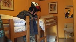Zac in our rather cramped dorm at Minehead Youth Hostel